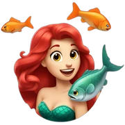 Disney Ariel eat fish sticker