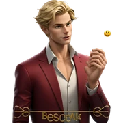 blonde boy in formal suit sticker