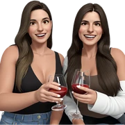 girls enjoying drinks together sticker
