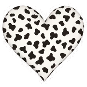 Cow print heart  sticker