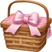 Picnic  basket in light pink bow sticker
