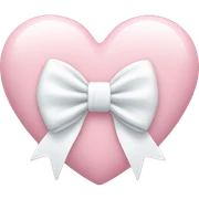 Pastel pink heart with white bow sticker