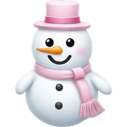 Cute white and light pink snowman sticker