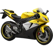 sport motorcycle yellow  sticker