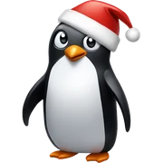 penguin wearing christmas hats sticker
