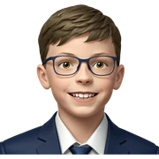 smiling boy in formal attire sticker