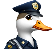 Goose with police suit sticker