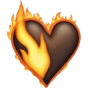 Heart on fire sticker