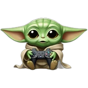 Baby yoda who plays the playstation sticker