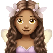 beautiful fairy girl with long brown hair  sticker