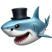 Shark with a top hat sticker