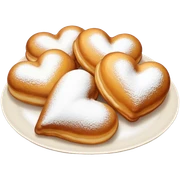 Heart-shaped beignets sticker