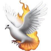 Dove with fire sticker