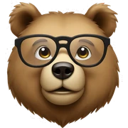 Bear with glasses sticker
