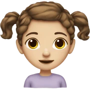 Cute brown hair girl white skin sticker