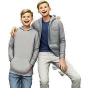 boys sharing a joyful moment sticker