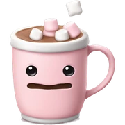 Light Pink mug of hot chocolate with marshmallows  sticker