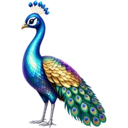 Holographic iridescent sparkly futuristic peacock  sticker