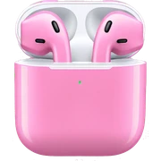 Big Pink airpods with bows sticker