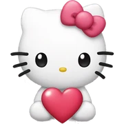 hello kitty with heart sticker