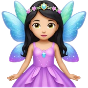 Earthreal sparkly angelic mystical magical shiny pretty Fairy. Dark Brown eyes. Caramel skin. Long black hair. White, hot pink and light blue and lavender and light green and light yellow  sticker