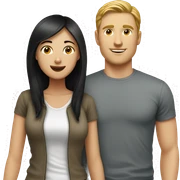 White guy with asian girl sticker