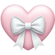 Pastel pink heart with white bow sticker