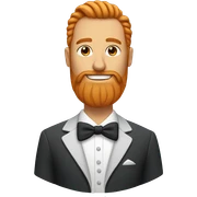groom with ginger and grey long beard sticker