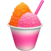 pink and orange hawaiian shaved ice and pink cup sticker