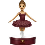 burgundy music box with white ballerina standing back sticker