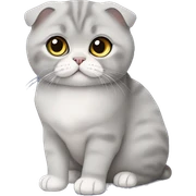 Gray Scottish fold sitting sticker