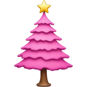 a pink christmas tree sticker