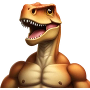 dinosaur with large chest muscles sticker