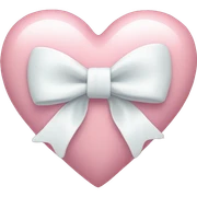 Pastel pink heart with white bow sticker