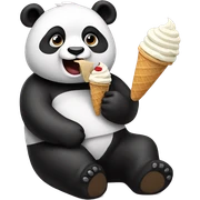 Panda eating ice cream sticker