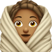Woman wrapped around in a blanket sticker