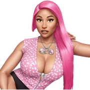 pink-haired beauty with cleavage sticker