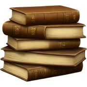 Stack of antique books  sticker