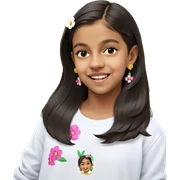 smiling girl with flower earrings sticker