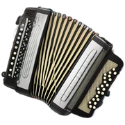 Accordion on colors of serbian flag sticker
