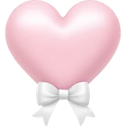 Pastel pink heart with white bow sticker