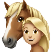 Horse with blond haired girl sticker