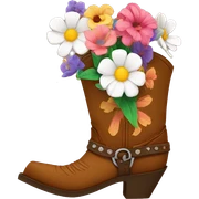 Cowboy boot with flowers  sticker