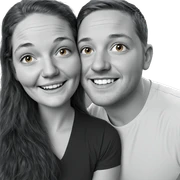 cheek-to-cheek smiles in grey sticker