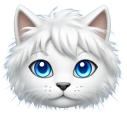 anime cat with white fur and blue eyes sticker