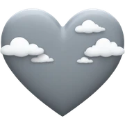 Grey heart with clouds around it sticker