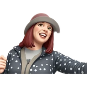 girl with hat and umbrella sticker