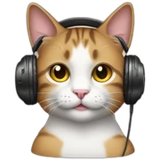 cat wearing headphones sticker