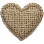 Knitted beige heart sticker