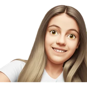 smiling girl with long hair sticker